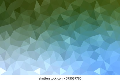 Multicolor green, blue polygonal illustration, which consist of triangles. Geometric background in Origami style with gradient. Triangular design for your business.