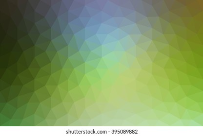 Multicolor green, blue polygonal illustration, which consist of triangles. Geometric background in Origami style with gradient. Triangular design for your business.