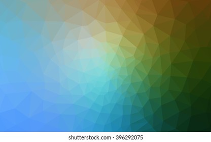 Multicolor green, blue polygonal illustration, which consist of triangles. Geometric background in Origami style with gradient. Triangular design for your business.