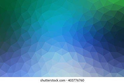 Multicolor green, blue polygonal illustration, which consist of triangles. Geometric background in Origami style with gradient. Triangular design for your business.