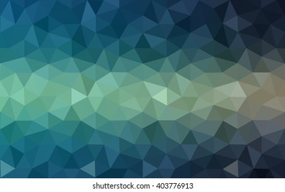 Multicolor green, blue polygonal illustration, which consist of triangles. Geometric background in Origami style with gradient. Triangular design for your business.