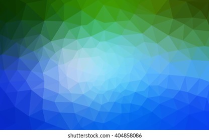 Multicolor green, blue polygonal illustration, which consist of triangles. Geometric background in Origami style with gradient. Triangular design for your business.