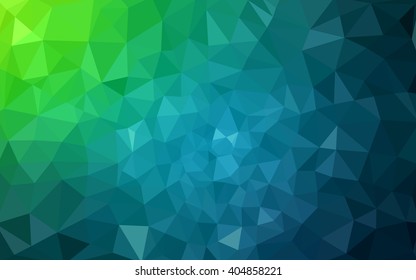 Multicolor green, blue polygonal illustration, which consist of triangles. Geometric background in Origami style with gradient. Triangular design for your business.