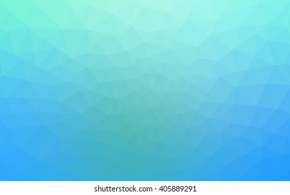 Multicolor green, blue polygonal illustration, which consist of triangles. Geometric background in Origami style with gradient. Triangular design for your business.