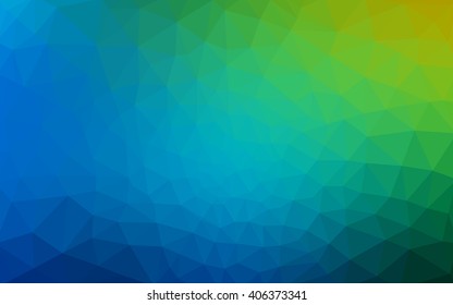 Multicolor green, blue polygonal illustration, which consist of triangles. Geometric background in Origami style with gradient. Triangular design for your business.
