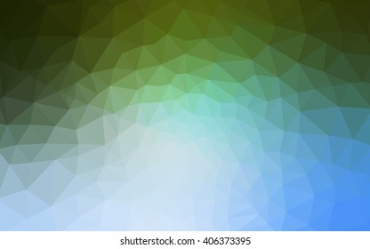 Multicolor green, blue polygonal illustration, which consist of triangles. Geometric background in Origami style with gradient. Triangular design for your business.