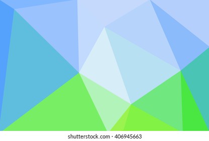 Multicolor green, blue polygonal illustration, which consist of triangles. Geometric background in Origami style with gradient. Triangular design for your business.