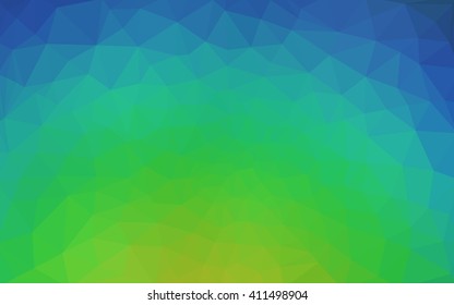 Multicolor green, blue polygonal illustration, which consist of triangles. Geometric background in Origami style with gradient. Triangular design for your business.