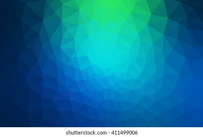 Multicolor green, blue polygonal illustration, which consist of triangles. Geometric background in Origami style with gradient. Triangular design for your business.