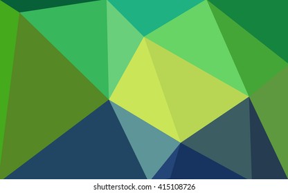 Multicolor green, blue polygonal illustration, which consist of triangles. Geometric background in Origami style with gradient. Triangular design for your business.
