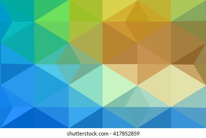 Multicolor green, blue polygonal illustration, which consist of triangles. Geometric background in Origami style with gradient. Triangular design for your business.