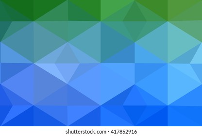 Multicolor green, blue polygonal illustration, which consist of triangles. Geometric background in Origami style with gradient. Triangular design for your business.
