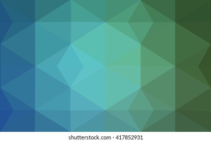 Multicolor green, blue polygonal illustration, which consist of triangles. Geometric background in Origami style with gradient. Triangular design for your business.