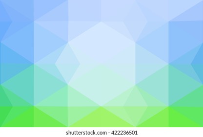 Multicolor green, blue polygonal illustration, which consist of triangles. Geometric background in Origami style with gradient. Triangular design for your business.