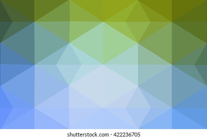 Multicolor green, blue polygonal illustration, which consist of triangles. Geometric background in Origami style with gradient. Triangular design for your business.