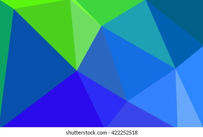 Multicolor green, blue polygonal illustration, which consist of triangles. Geometric background in Origami style with gradient. Triangular design for your business.