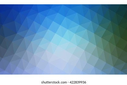 Multicolor green, blue polygonal illustration, which consist of triangles. Geometric background in Origami style with gradient. Triangular design for your business.