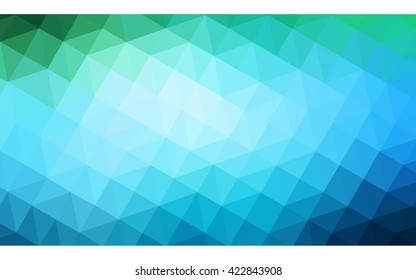 Multicolor green, blue polygonal illustration, which consist of triangles. Geometric background in Origami style with gradient. Triangular design for your business.