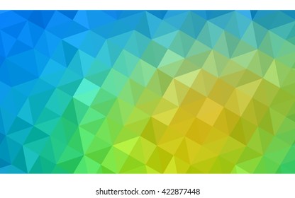 Multicolor green, blue polygonal illustration, which consist of triangles. Geometric background in Origami style with gradient. Triangular design for your business.