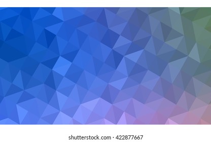 Multicolor green, blue polygonal illustration, which consist of triangles. Geometric background in Origami style with gradient. Triangular design for your business.
