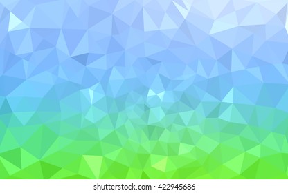 Multicolor green, blue polygonal illustration, which consist of triangles. Geometric background in Origami style with gradient. Triangular design for your business.