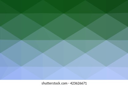 Multicolor green, blue polygonal illustration, which consist of triangles. Geometric background in Origami style with gradient. Triangular design for your business.