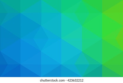 Multicolor green, blue polygonal illustration, which consist of triangles. Geometric background in Origami style with gradient. Triangular design for your business.