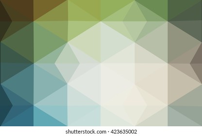Multicolor green, blue polygonal illustration, which consist of triangles. Geometric background in Origami style with gradient. Triangular design for your business.