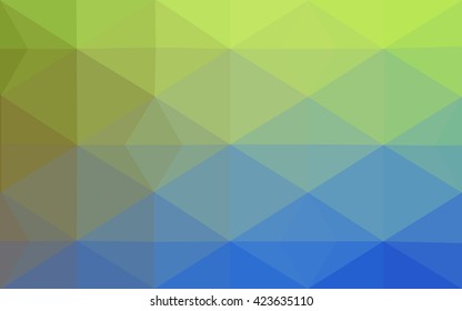 Multicolor green, blue polygonal illustration, which consist of triangles. Geometric background in Origami style with gradient. Triangular design for your business.