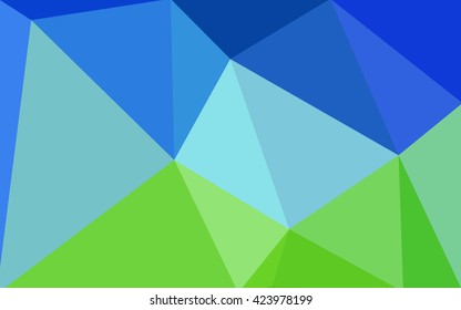 Multicolor green, blue polygonal illustration, which consist of triangles. Geometric background in Origami style with gradient. Triangular design for your business.