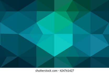Multicolor green, blue polygonal illustration, which consist of triangles. Geometric background in Origami style with gradient. Triangular design for your business.