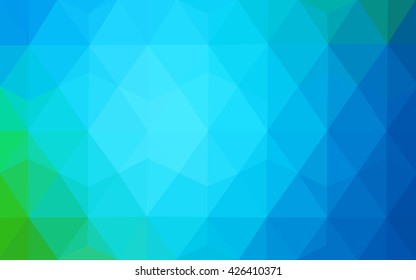 Multicolor green, blue polygonal illustration, which consist of triangles. Geometric background in Origami style with gradient. Triangular design for your business.