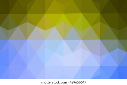 Multicolor green, blue polygonal illustration, which consist of triangles. Geometric background in Origami style with gradient. Triangular design for your business.