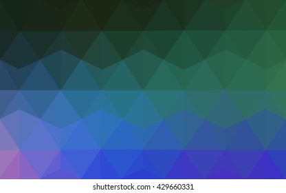 Multicolor green, blue polygonal illustration, which consist of triangles. Geometric background in Origami style with gradient. Triangular design for your business.