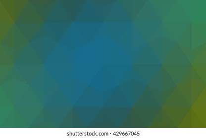 Multicolor green, blue polygonal illustration, which consist of triangles. Geometric background in Origami style with gradient. Triangular design for your business.