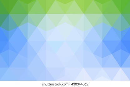 Multicolor green, blue polygonal illustration, which consist of triangles. Geometric background in Origami style with gradient. Triangular design for your business.