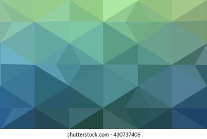 Multicolor green, blue polygonal illustration, which consist of triangles. Geometric background in Origami style with gradient. Triangular design for your business.