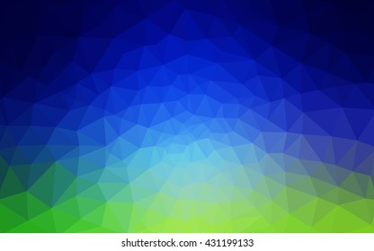 Multicolor green, blue polygonal illustration, which consist of triangles. Geometric background in Origami style with gradient. Triangular design for your business.