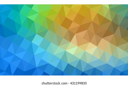 Multicolor green, blue polygonal illustration, which consist of triangles. Geometric background in Origami style with gradient. Triangular design for your business.