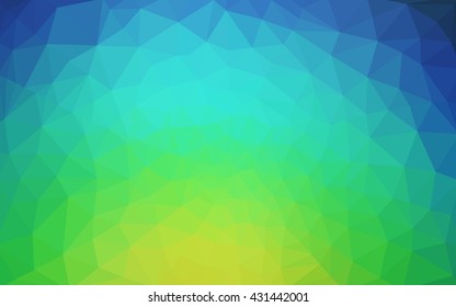 Multicolor green, blue polygonal illustration, which consist of triangles. Geometric background in Origami style with gradient. Triangular design for your business.