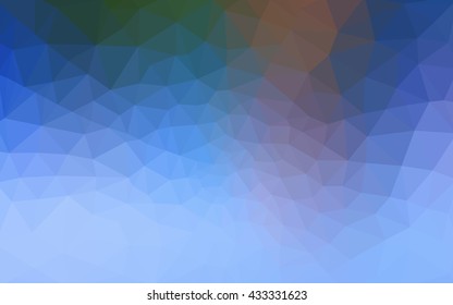 Multicolor green, blue polygonal illustration, which consist of triangles. Geometric background in Origami style with gradient. Triangular design for your business.