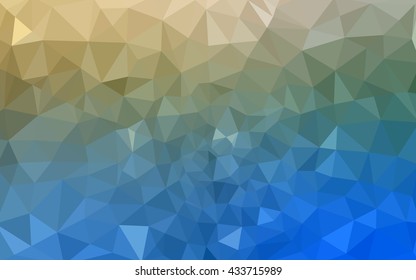 Multicolor green, blue polygonal illustration, which consist of triangles. Geometric background in Origami style with gradient. Triangular design for your business.