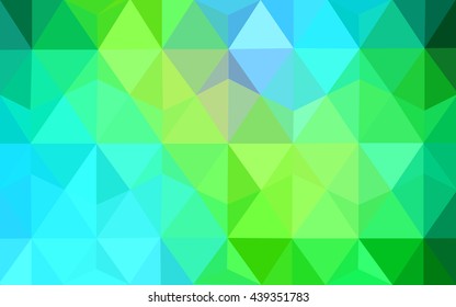 Multicolor green, blue polygonal illustration, which consist of triangles. Geometric background in Origami style with gradient. Triangular design for your business.