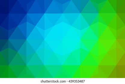 Multicolor green, blue polygonal illustration, which consist of triangles. Geometric background in Origami style with gradient. Triangular design for your business.