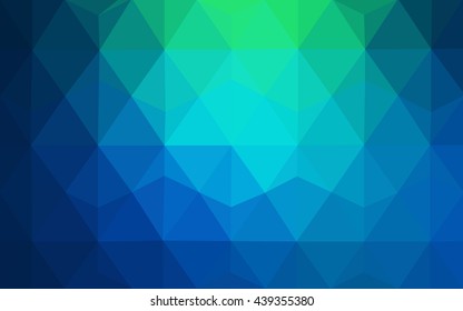 Multicolor green, blue polygonal illustration, which consist of triangles. Geometric background in Origami style with gradient. Triangular design for your business.