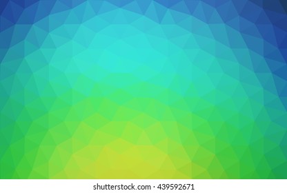 Multicolor green, blue polygonal illustration, which consist of triangles. Geometric background in Origami style with gradient. Triangular design for your business.