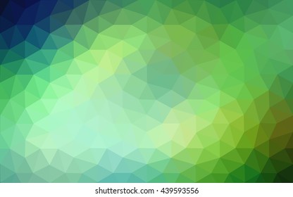 Multicolor green, blue polygonal illustration, which consist of triangles. Geometric background in Origami style with gradient. Triangular design for your business.