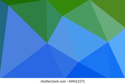 Multicolor green, blue polygonal illustration, which consist of triangles. Geometric background in Origami style with gradient. Triangular design for your business.