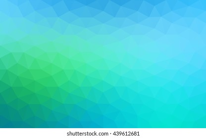 Multicolor green, blue polygonal illustration, which consist of triangles. Geometric background in Origami style with gradient. Triangular design for your business.