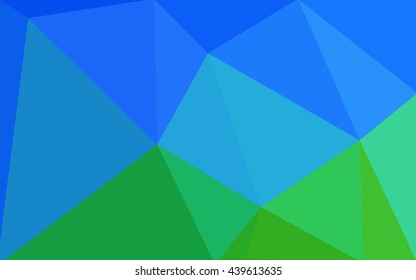 Multicolor green, blue polygonal illustration, which consist of triangles. Geometric background in Origami style with gradient. Triangular design for your business.